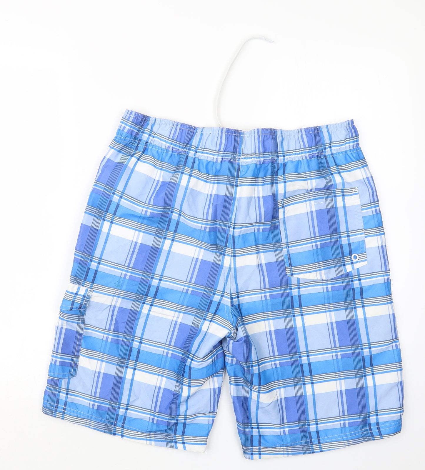 Cedar Wood State Mens Blue Check  Bermuda Shorts Size M - Swim Shorts