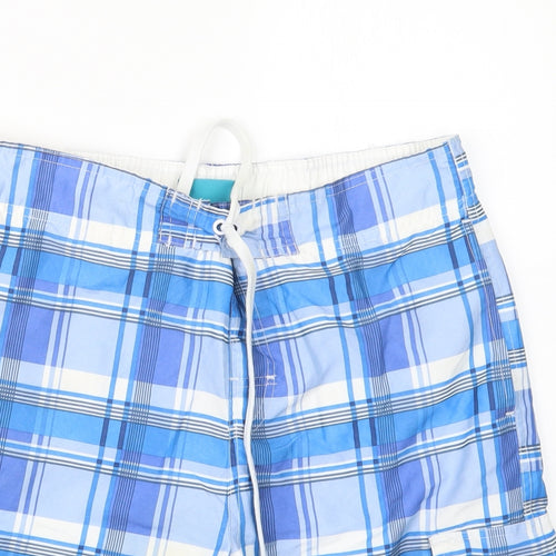 Cedar Wood State Mens Blue Check  Bermuda Shorts Size M - Swim Shorts