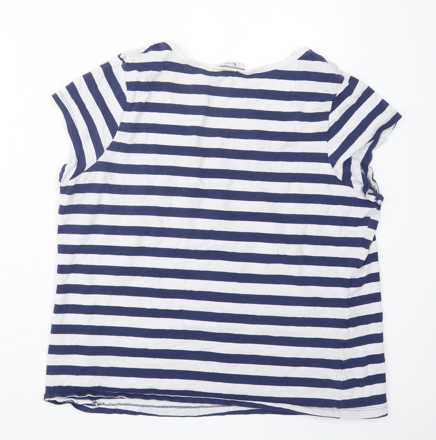 TU Womens Blue Striped  Basic T-Shirt Size 16
