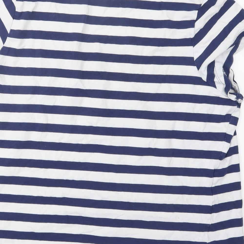 TU Womens Blue Striped  Basic T-Shirt Size 16