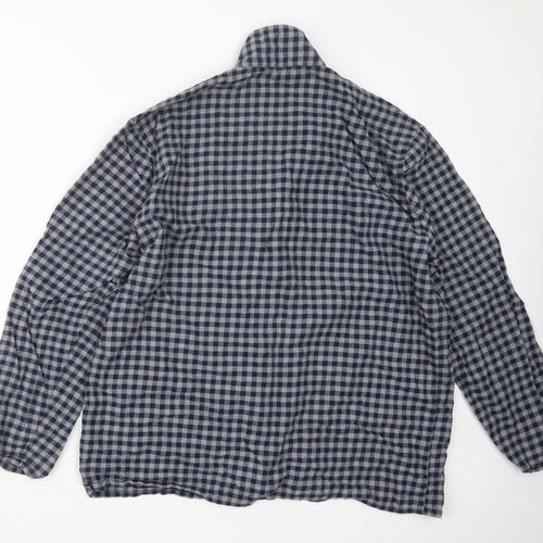 Marks and Spencer Mens Blue Check   Pyjama Set Size L