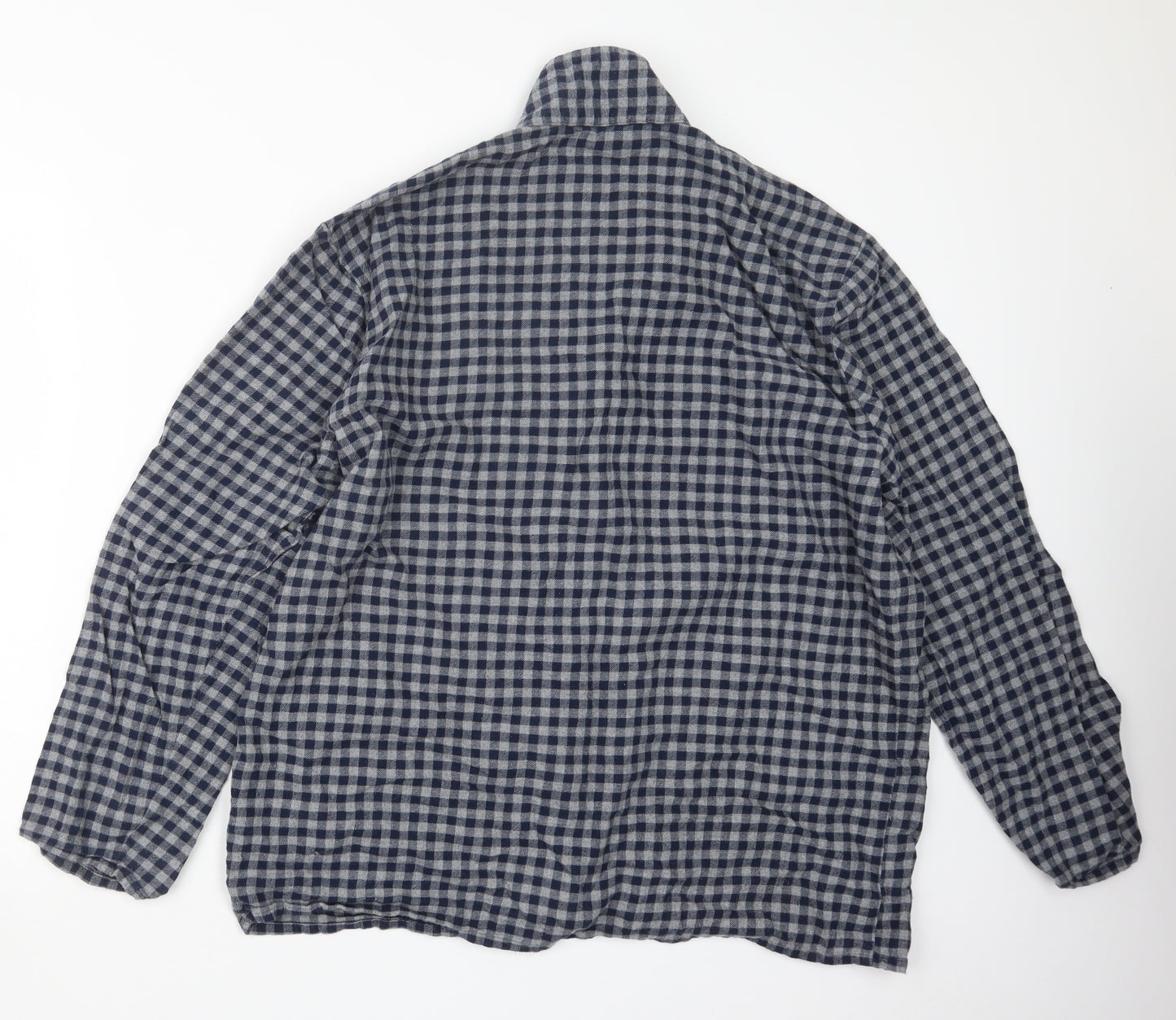 Marks and Spencer Mens Blue Check   Pyjama Set Size L