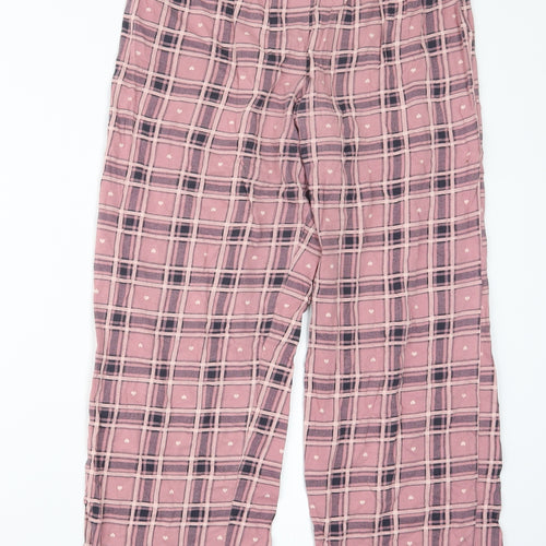 Marks and Spencer Womens Pink Check  Capri Pyjama Set Size 12