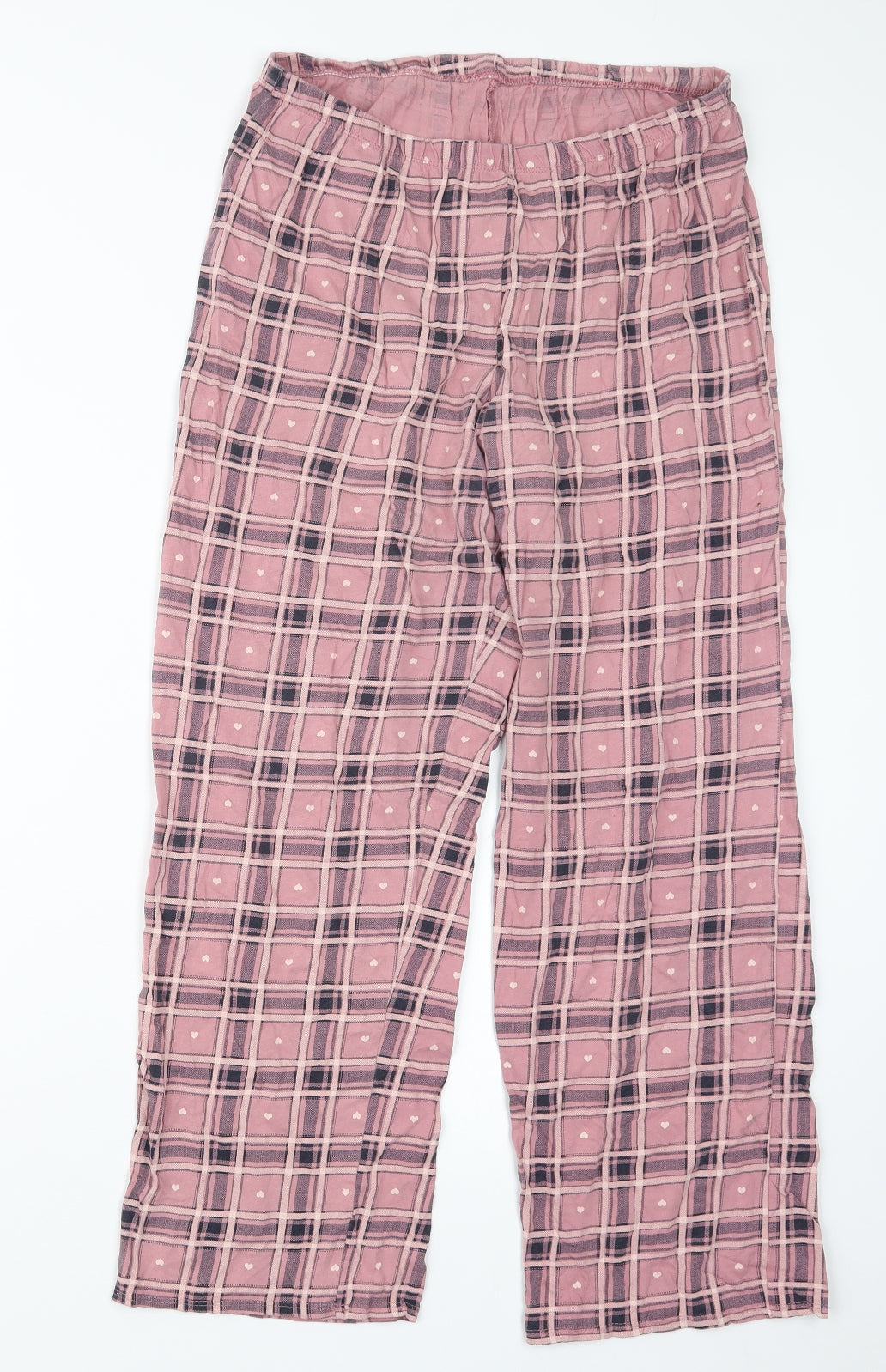 Marks and Spencer Womens Pink Check  Capri Pyjama Set Size 12