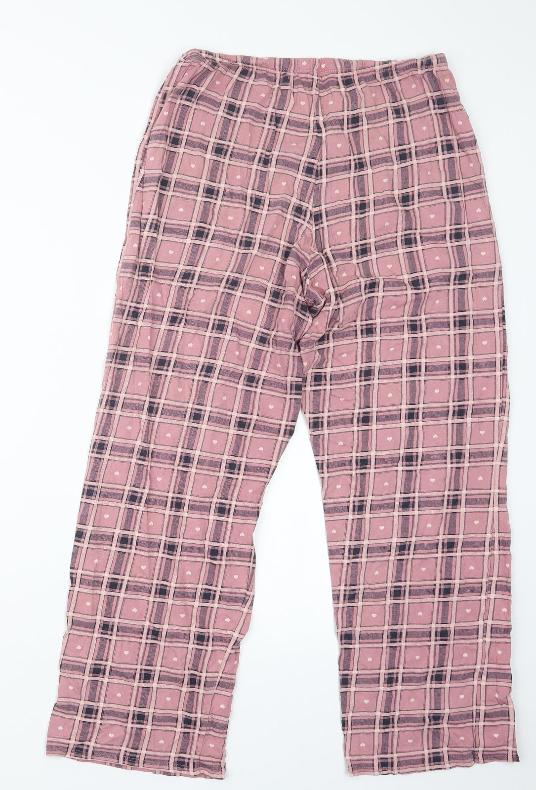 Marks and Spencer Womens Pink Check  Capri Pyjama Set Size 12