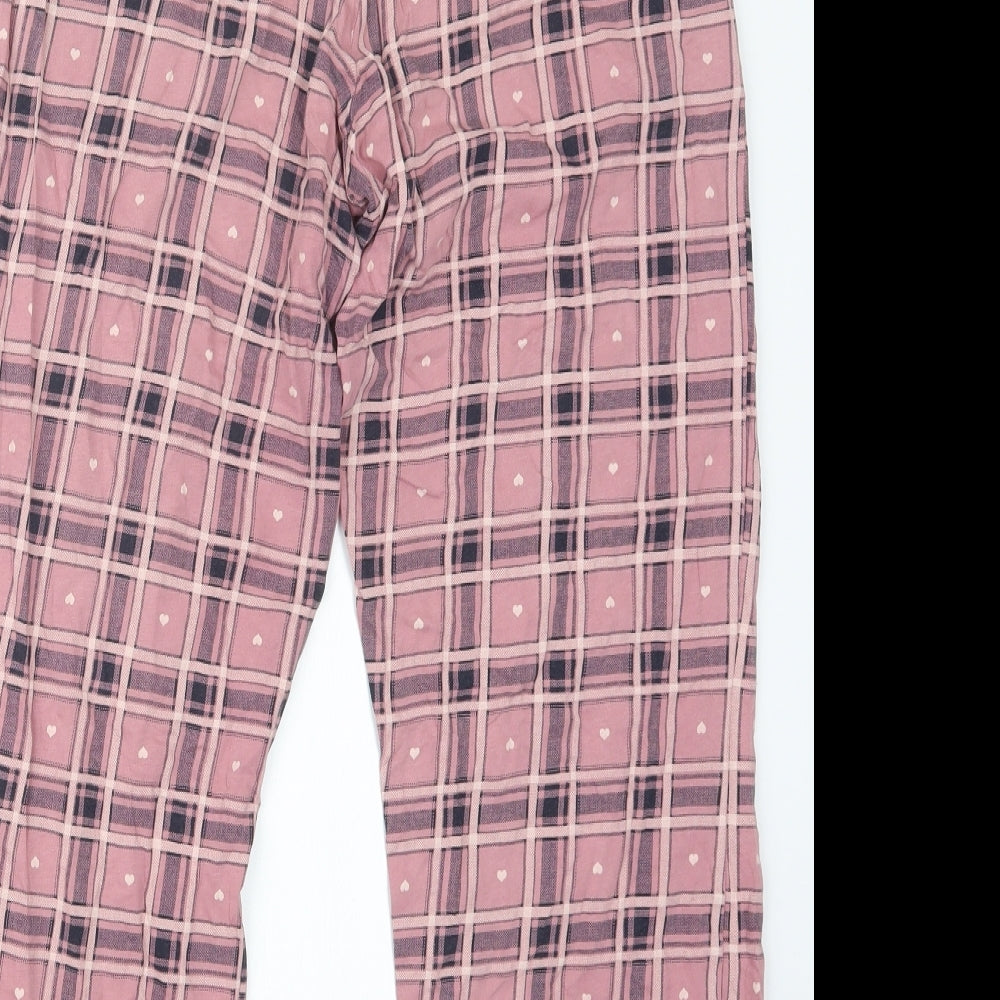 Marks and Spencer Womens Pink Check  Capri Pyjama Set Size 12
