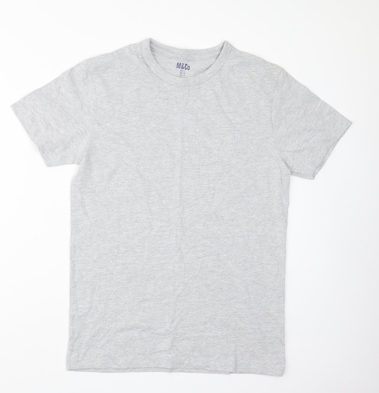 M&Co Mens Grey    T-Shirt Size S