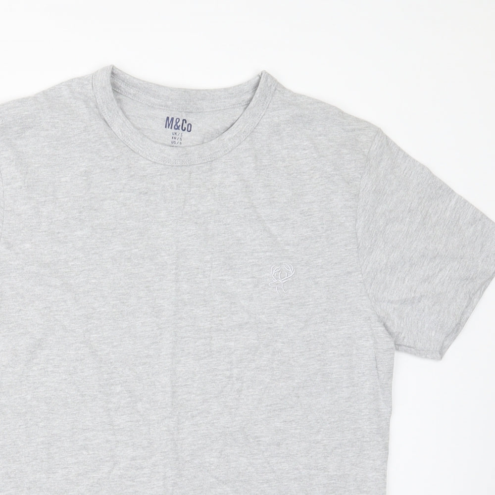 M&Co Mens Grey    T-Shirt Size S