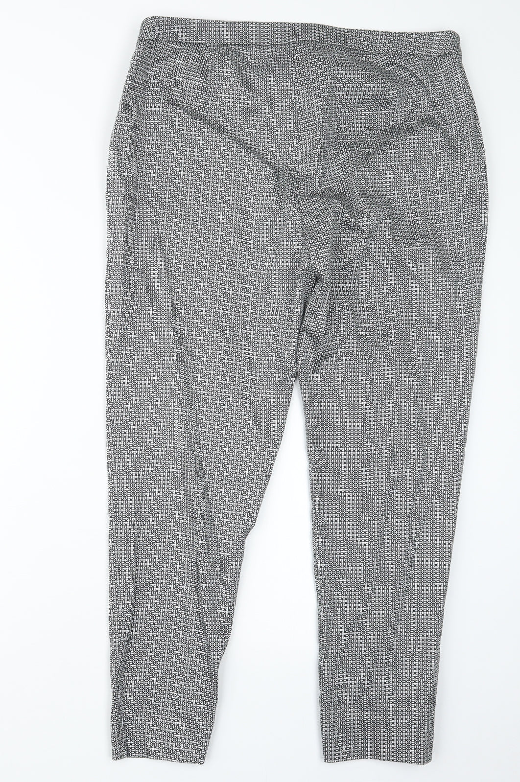 Marks and Spencer Womens Black Geometric  Trousers  Size 14 L26 in