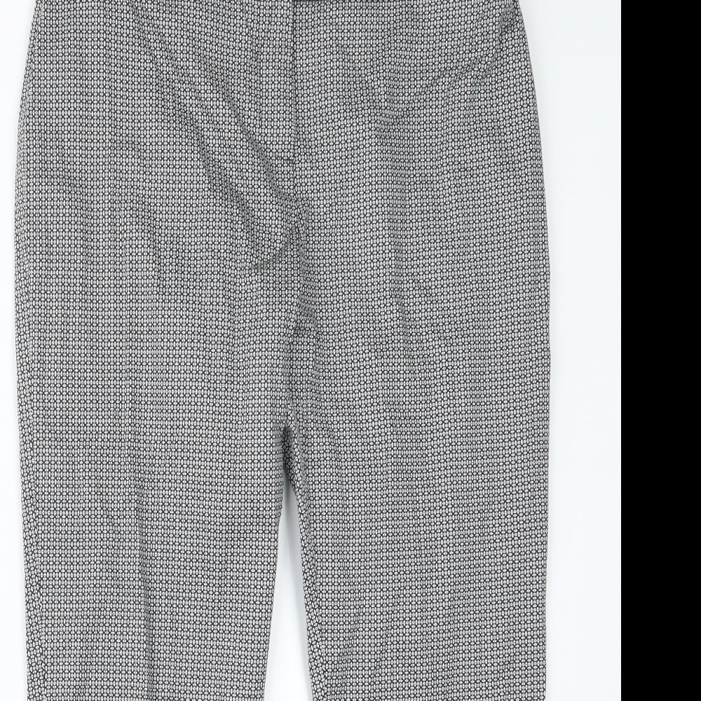 Marks and Spencer Womens Black Geometric  Trousers  Size 14 L26 in