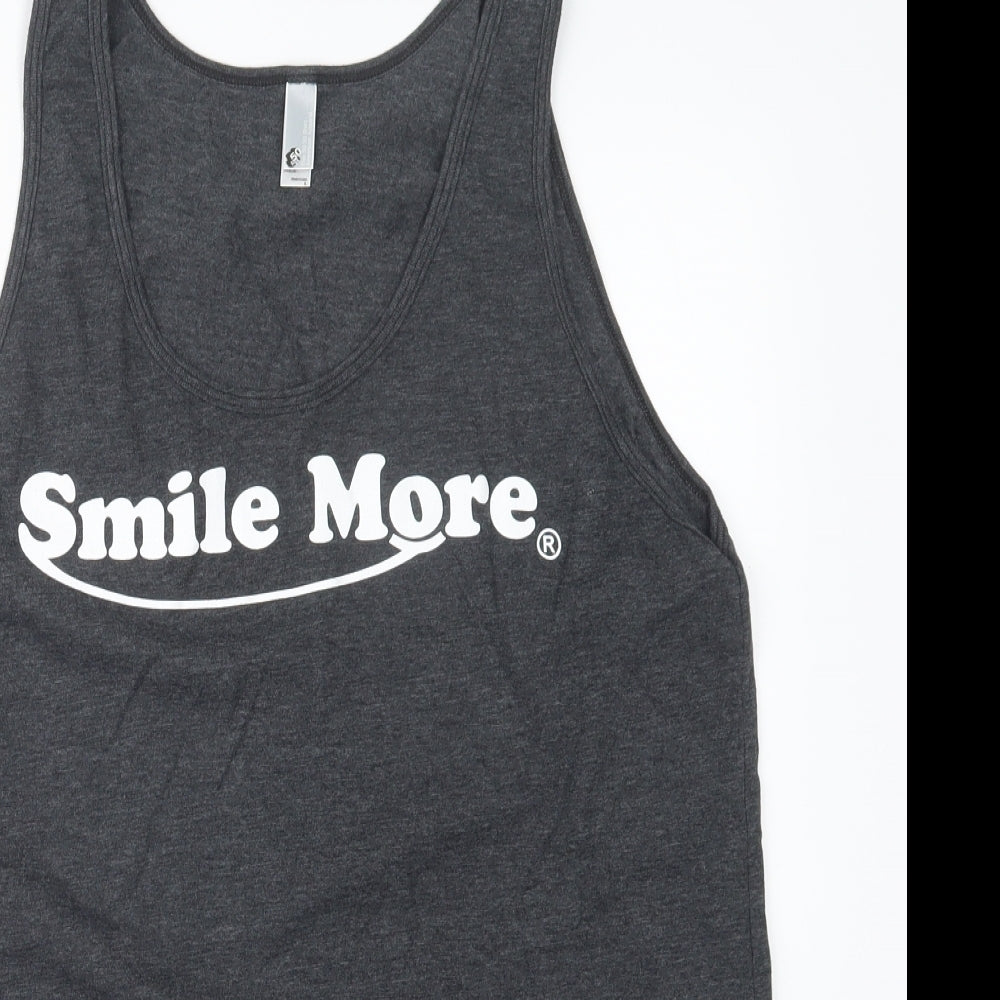 American Apparel Mens Grey    T-Shirt Size L