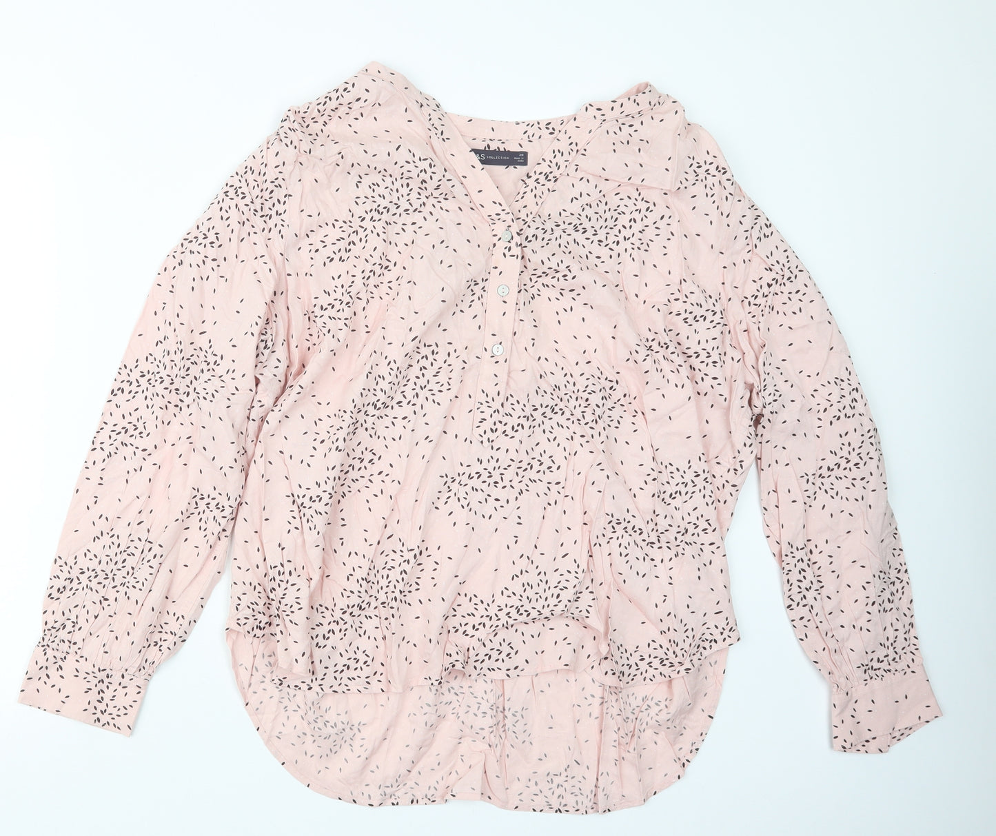 Marks and Spencer Womens Pink Geometric  Basic Blouse Size 20
