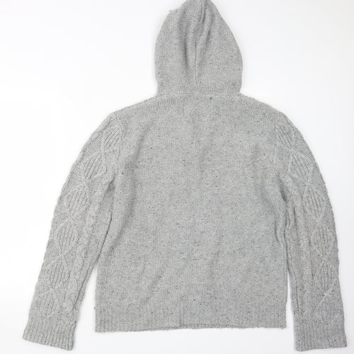 UrbanSpirit Mens Grey  Knit Pullover Hoodie Size M