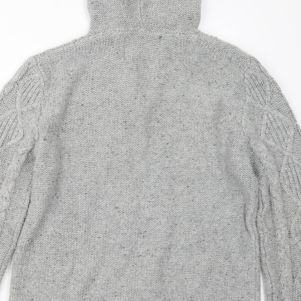 UrbanSpirit Mens Grey  Knit Pullover Hoodie Size M