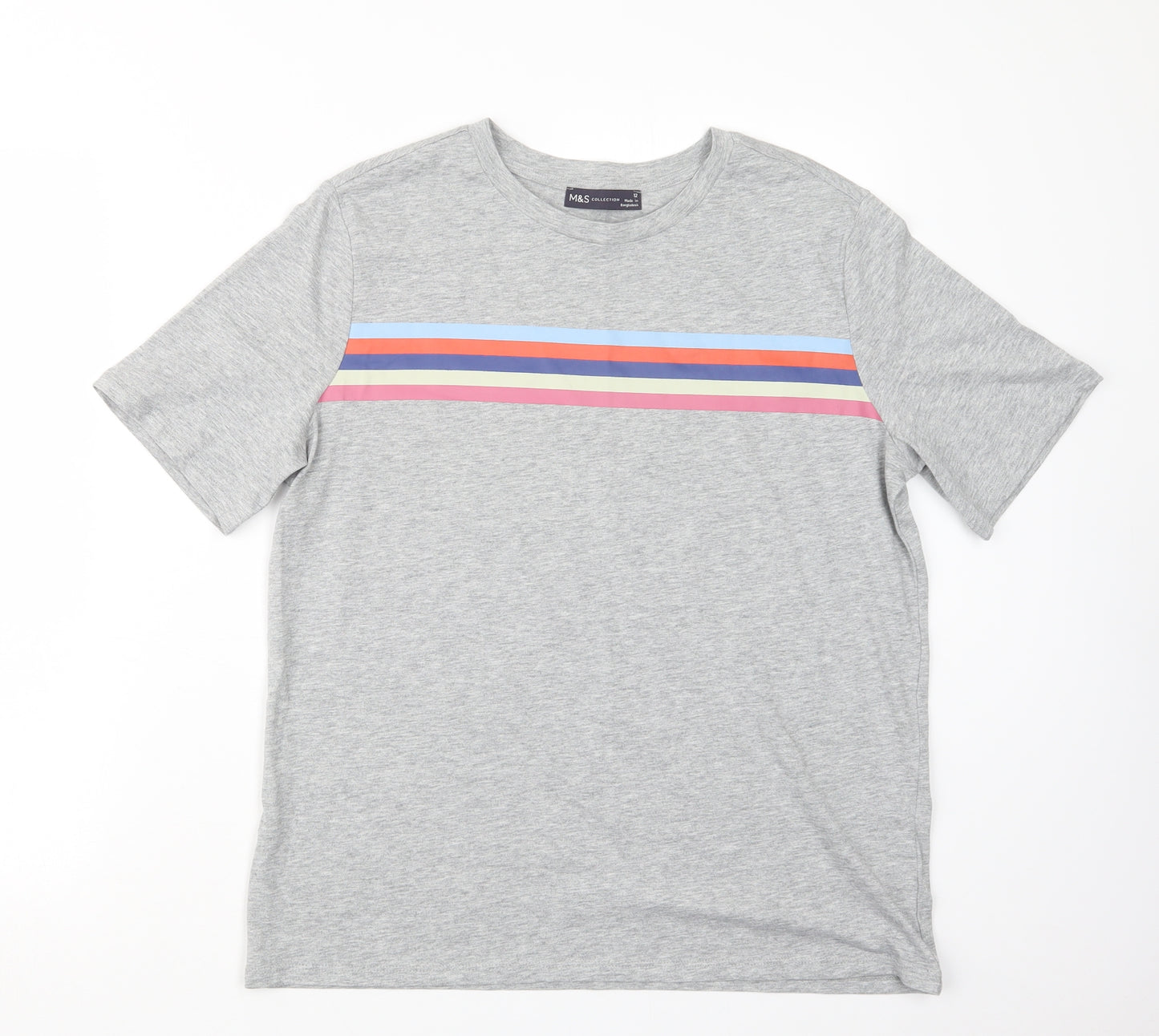 Marks and Spencer Womens Grey   Basic T-Shirt Size 12