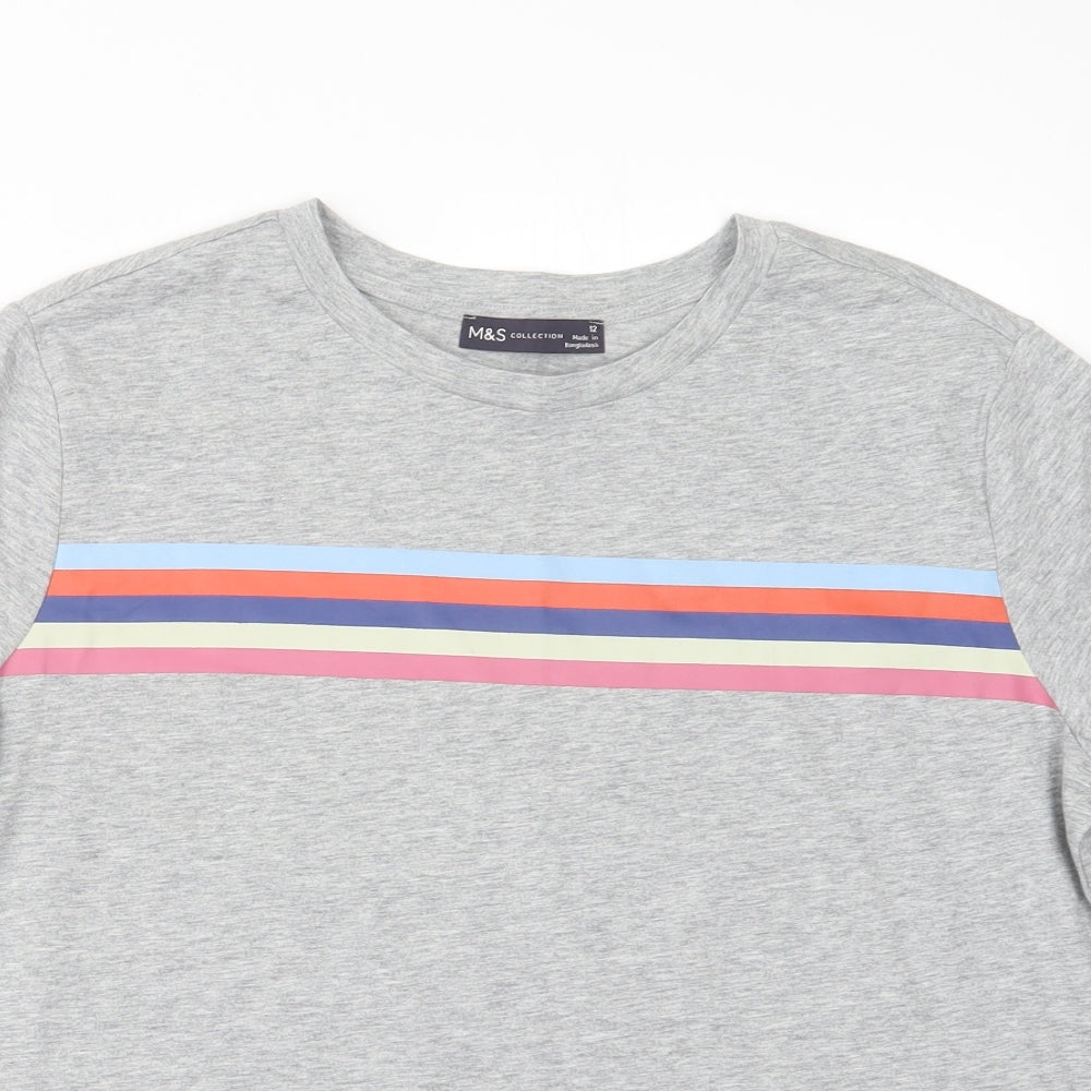 Marks and Spencer Womens Grey   Basic T-Shirt Size 12