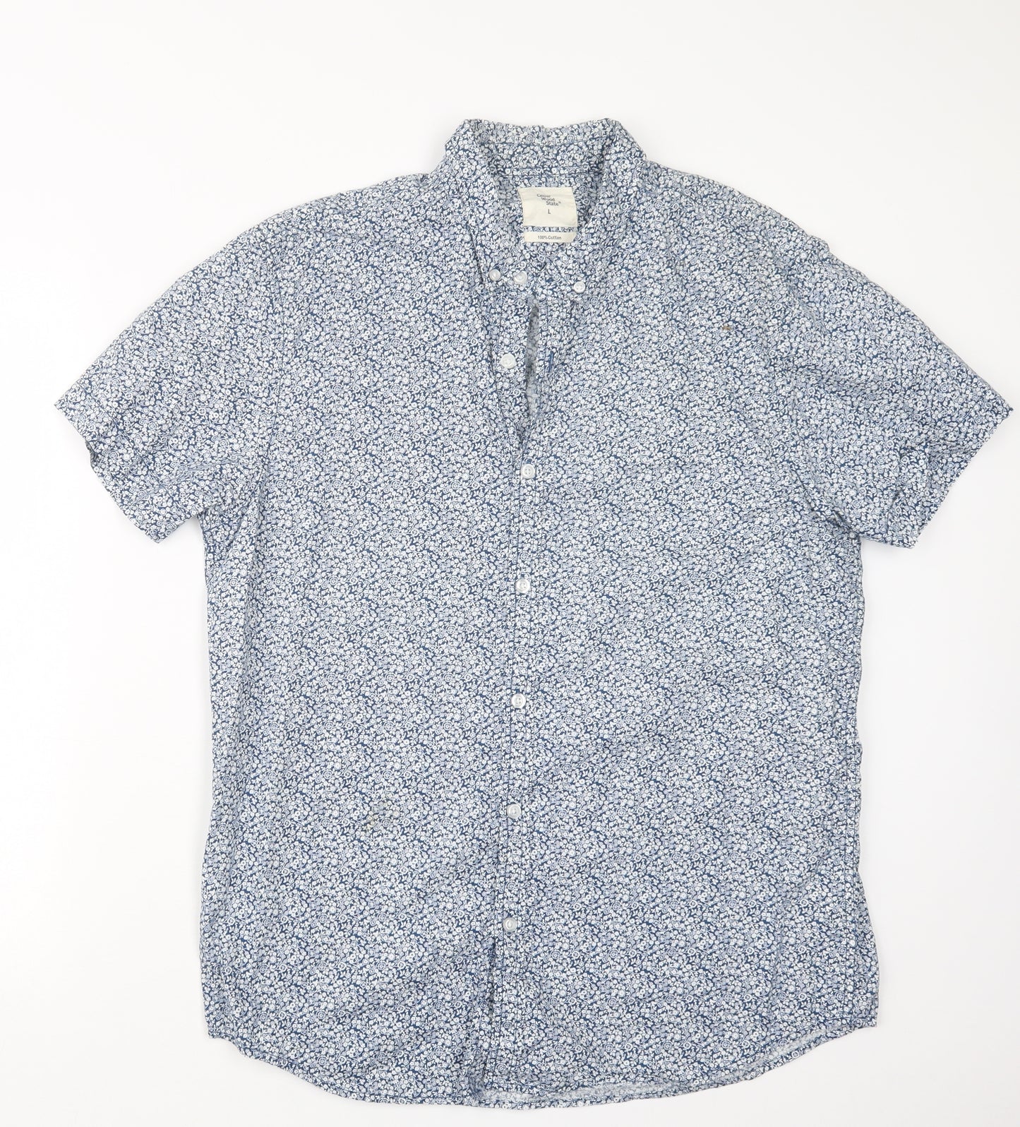 Cedar Wood State Mens Blue Floral   Button-Up Size L