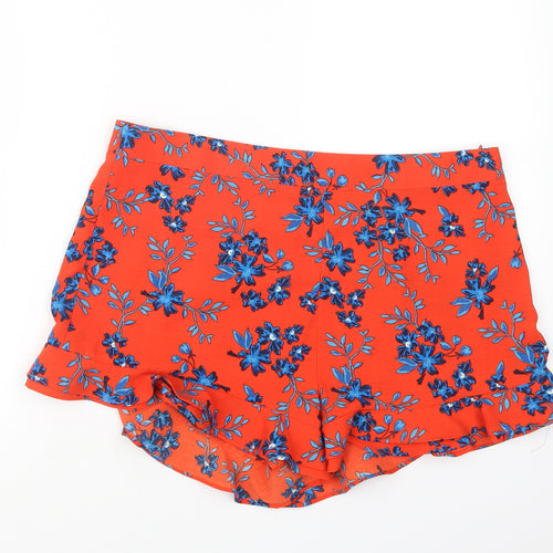 Papaya Womens Red Floral  Boyfriend Shorts Size 16