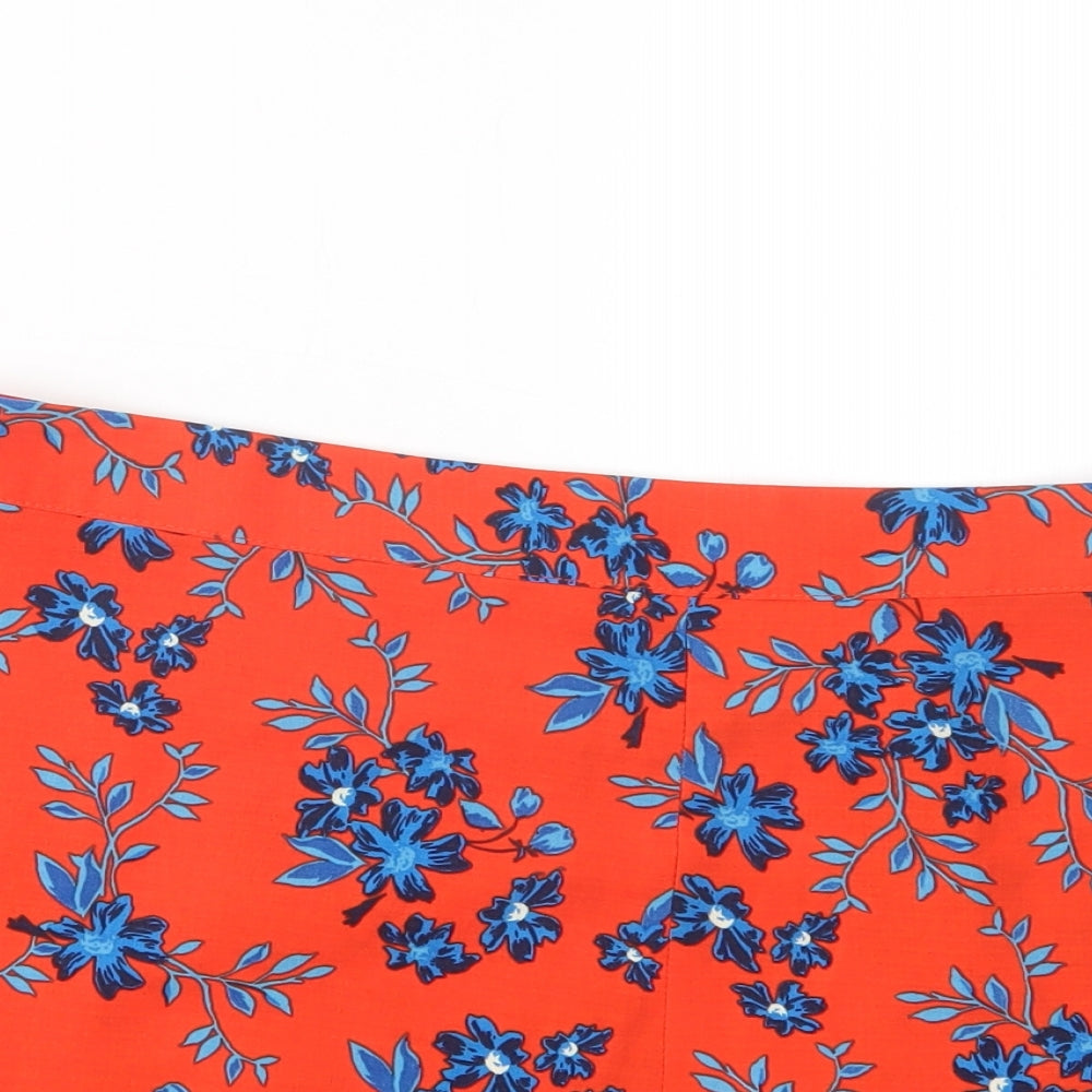 Papaya Womens Red Floral  Boyfriend Shorts Size 16