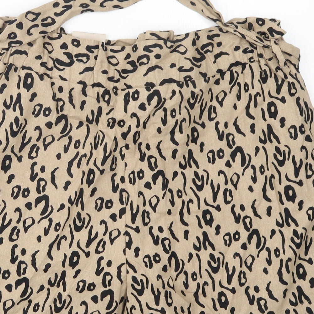 TU Womens Beige Animal Print  Hot Pants Shorts Size 16