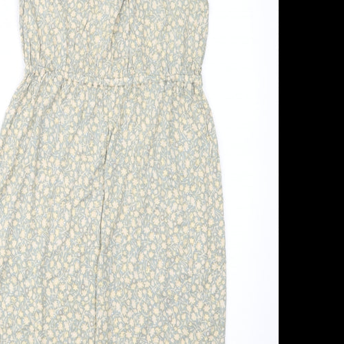 H&M Womens Green Floral  T-Shirt Dress  Size S