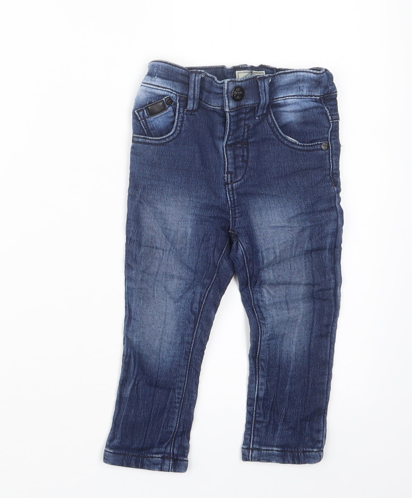 NEXT Boys Blue  Denim Cargo Jeans Size 12-18 Months