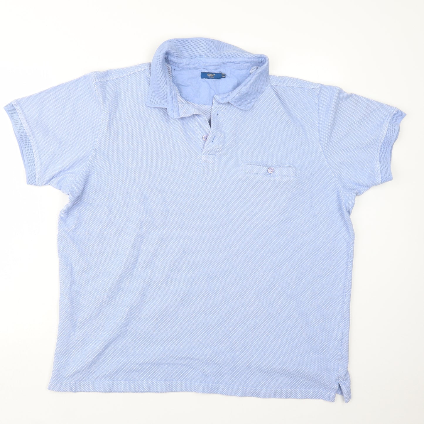 Cotton Traders Mens Blue  Knit  Polo Size 2XL