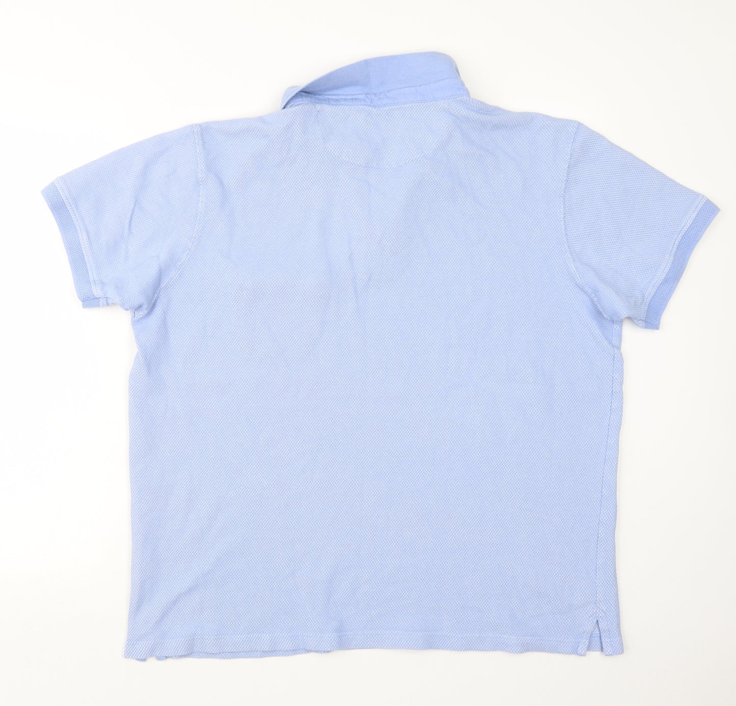 Cotton Traders Mens Blue  Knit  Polo Size 2XL