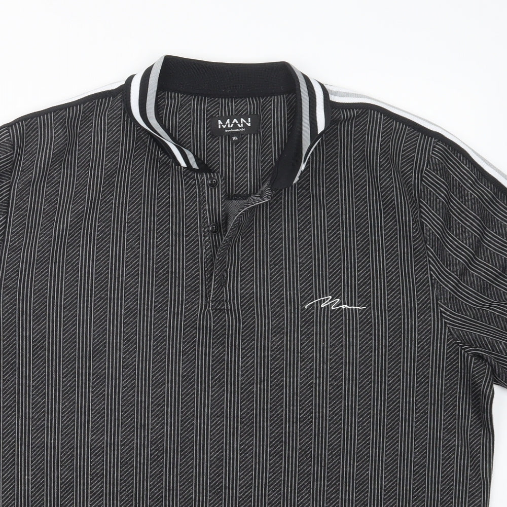 Boohoo Mens Black    Polo Size XL