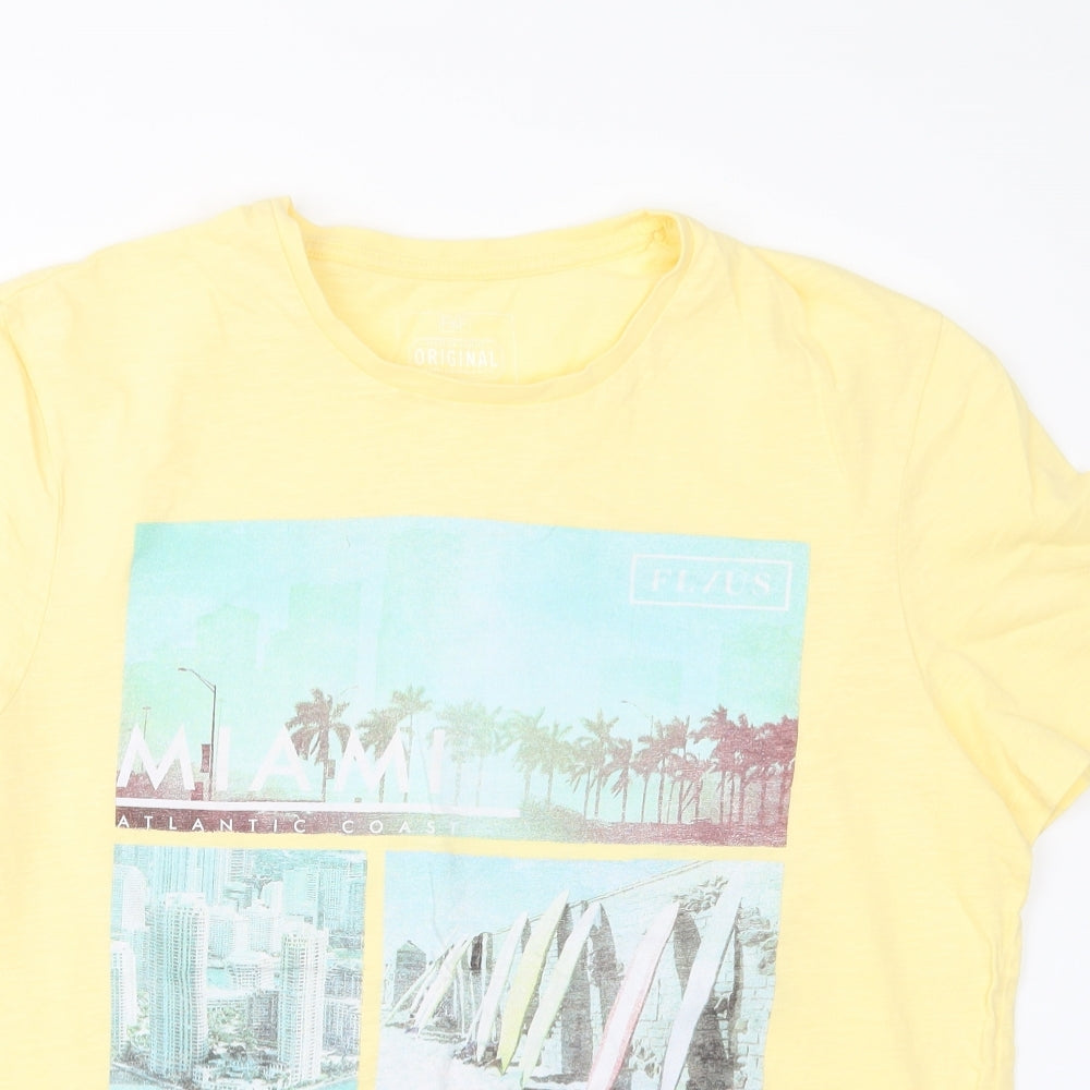 F&F Mens Yellow    T-Shirt Size L