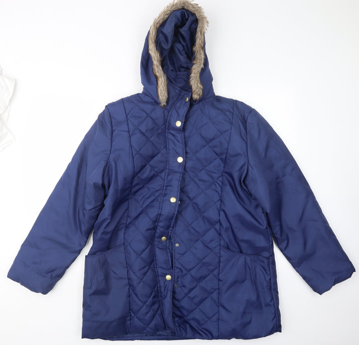 Anna de Lancay Womens Blue Jacket Coat Size M