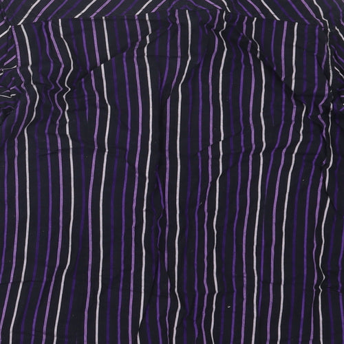 Marks and Spencer Boys Purple Striped  Basic Button-Up Size 14 Years