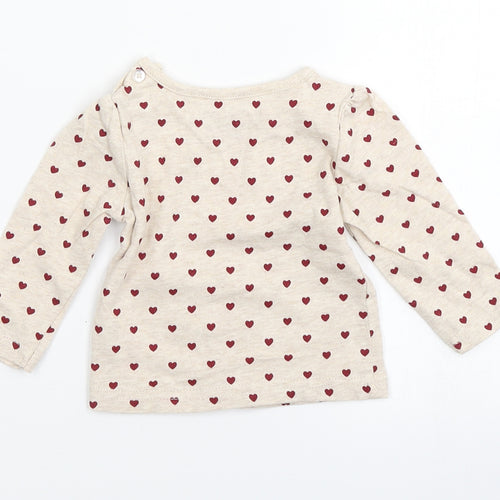 early days Girls Beige Polka Dot  Basic T-Shirt Size 0-3 Months