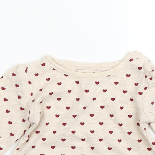 early days Girls Beige Polka Dot  Basic T-Shirt Size 0-3 Months