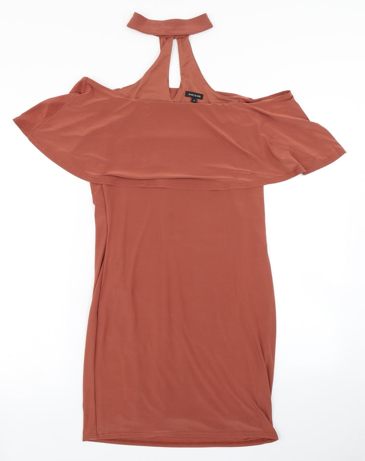 River Island Womens Brown Bodycon Size 12