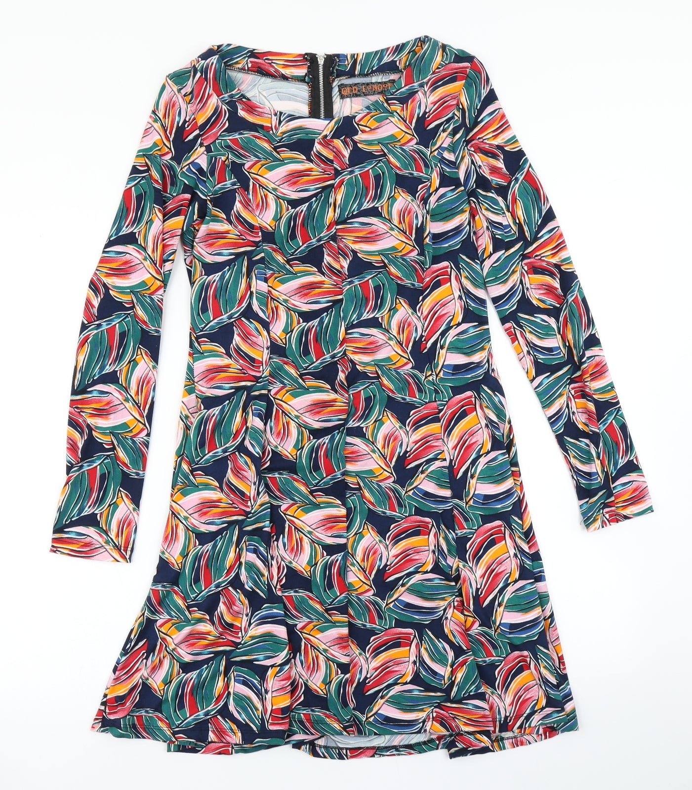 QED London Womens Blue Floral  Fit & Flare  Size 10