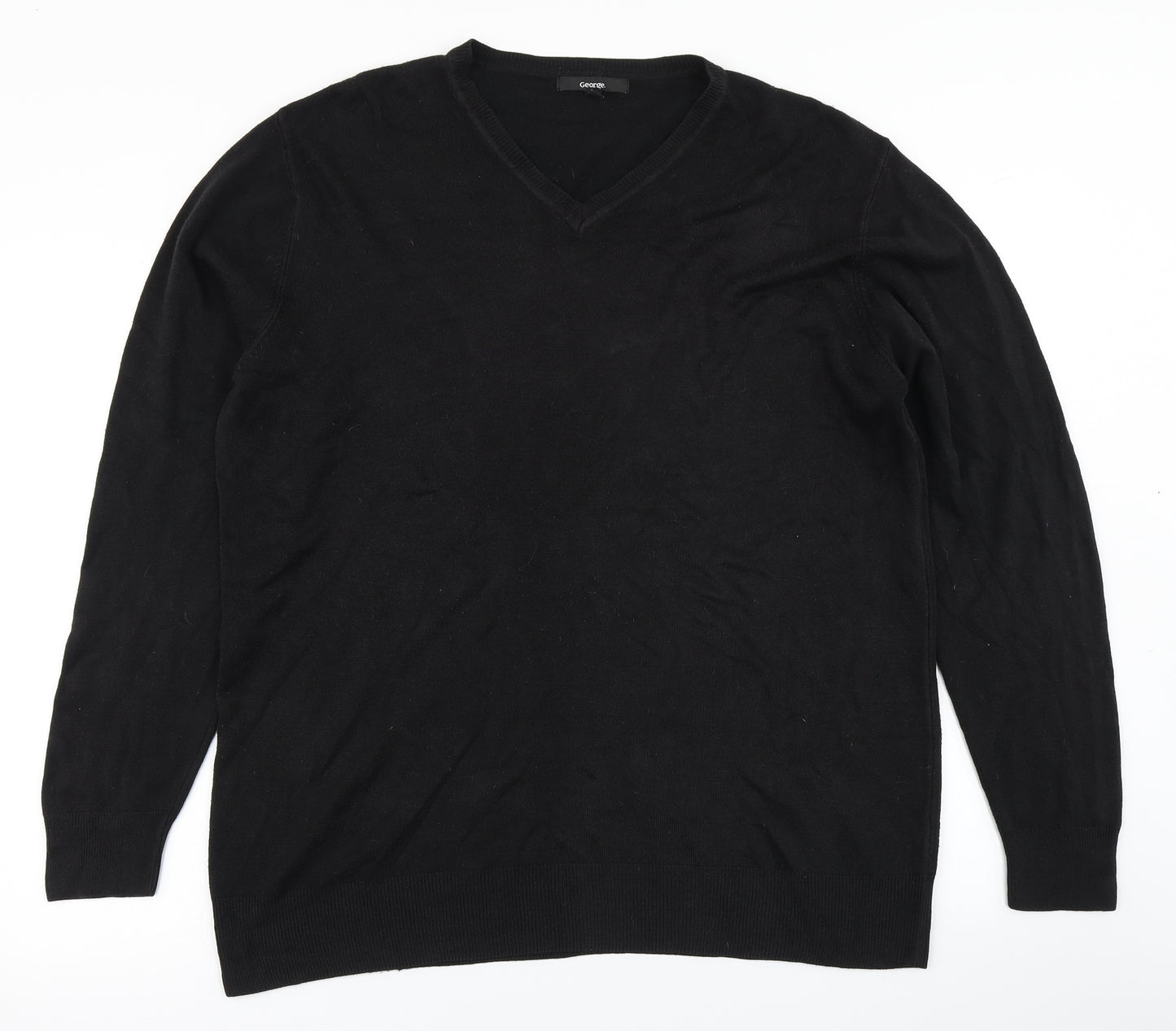 George Mens Black  Knit Pullover Jumper Size XL