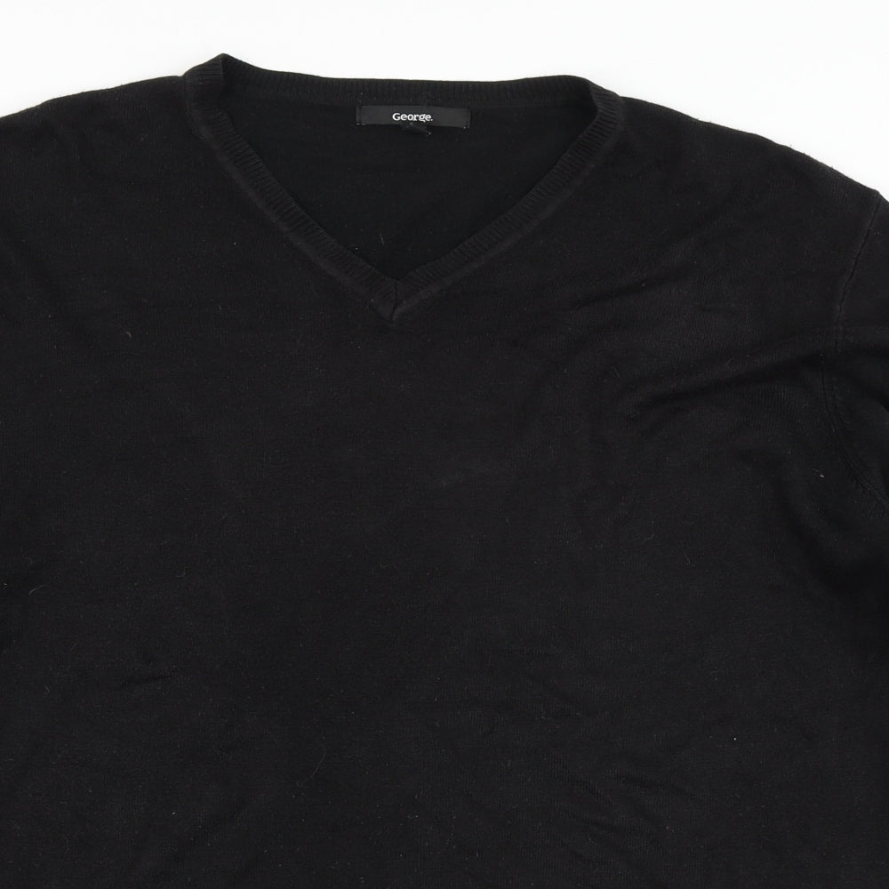 George Mens Black  Knit Pullover Jumper Size XL