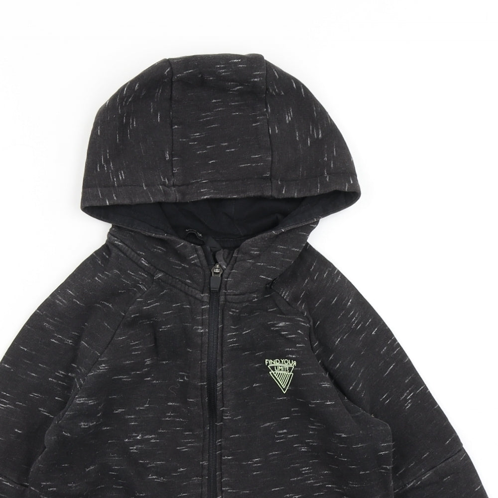 George Boys Black   Full Zip Hoodie Size 7-8 Years