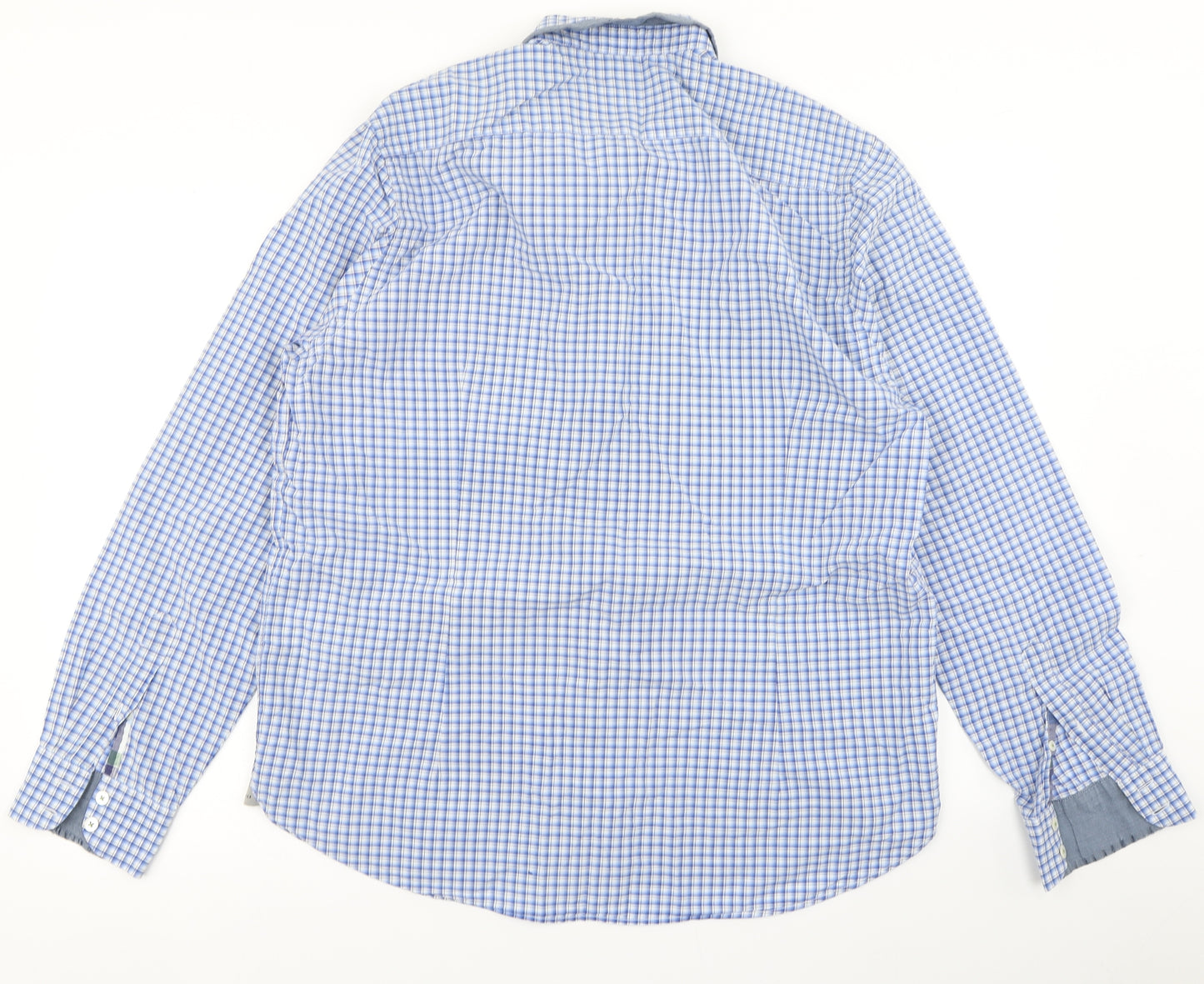 Ted Baker Mens Blue Check   Dress Shirt Size 2XL