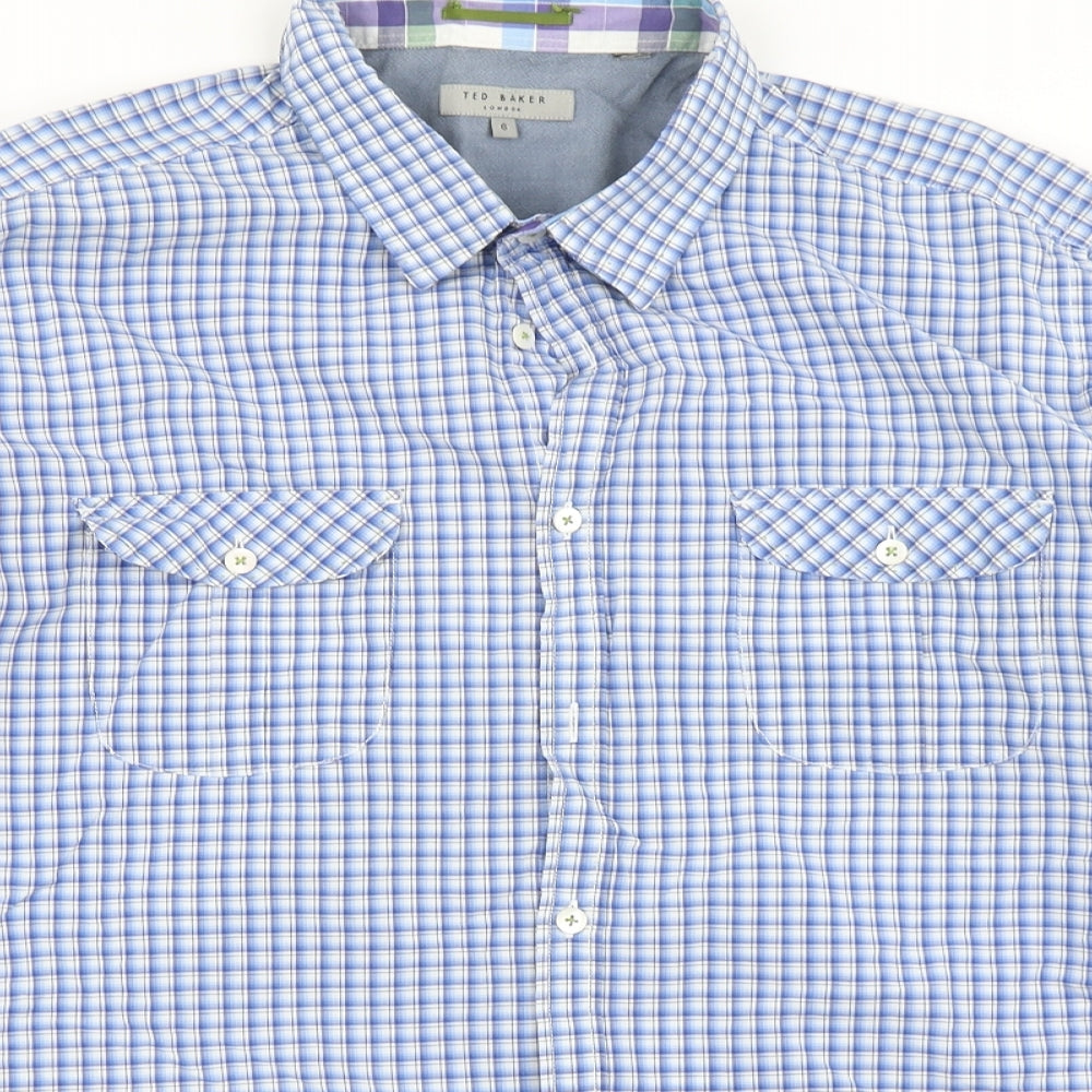 Ted Baker Mens Blue Check   Dress Shirt Size 2XL