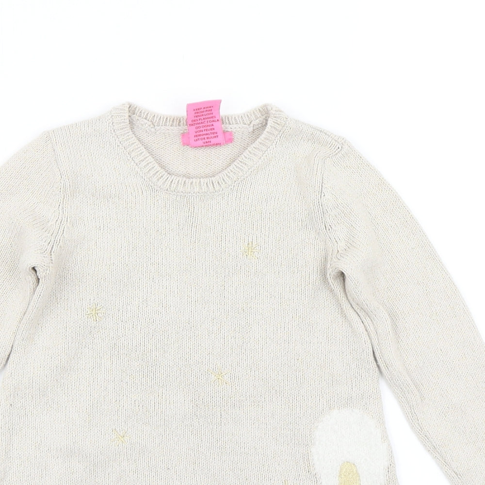 Isaac Mizrahi Girls Beige  Knit Jumper Dress  Size 2-3 Years