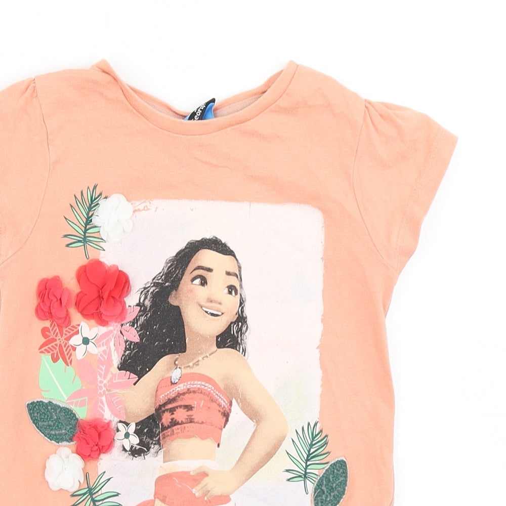 George Girls Pink   Basic T-Shirt Size 2-3 Years  - Moana