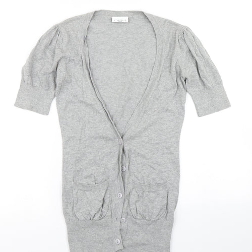 New Look Womens Grey  Knit Cardigan Jumper Size 6