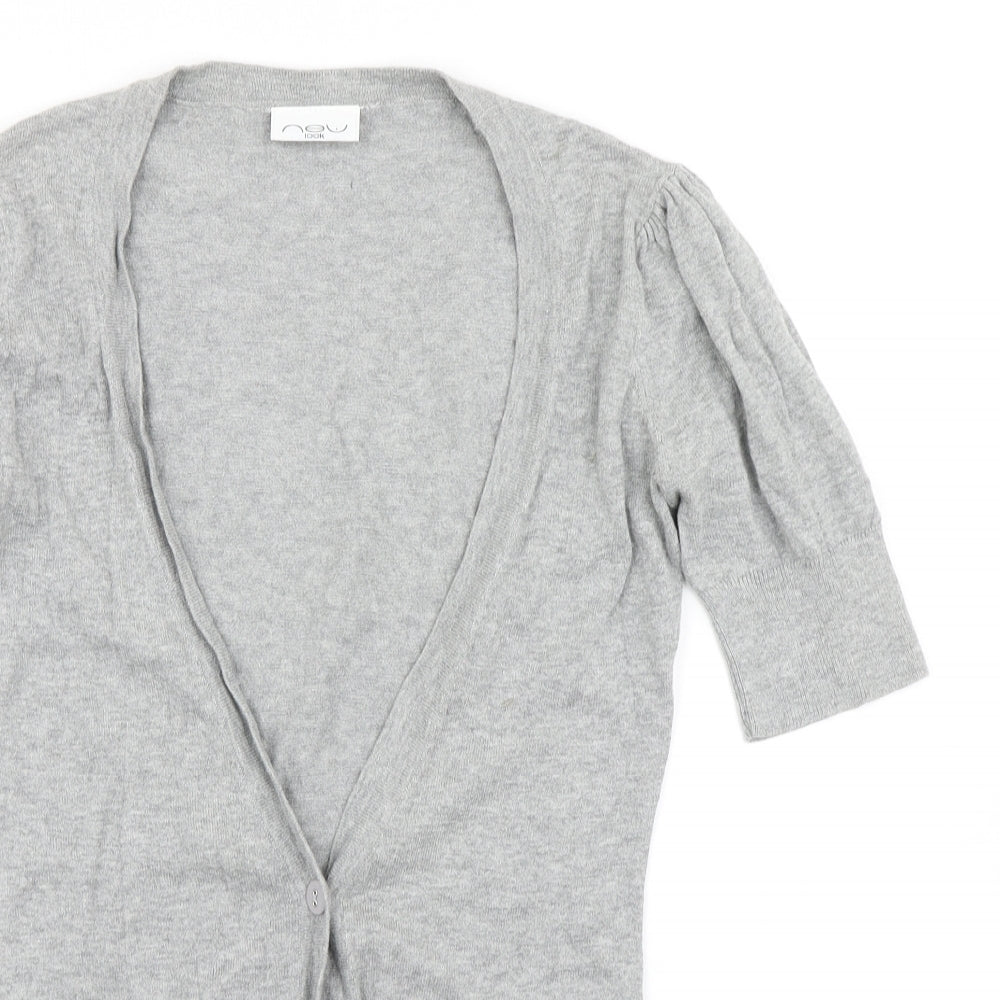 New Look Womens Grey  Knit Cardigan Jumper Size 6