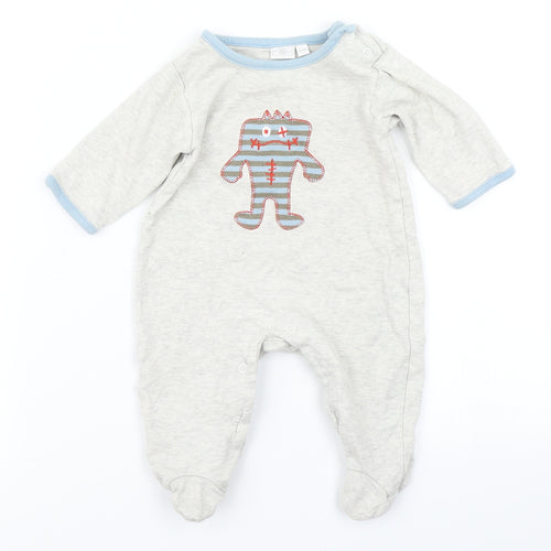 New Look Boys Grey   Babygrow One-Piece Size 0-3 Months