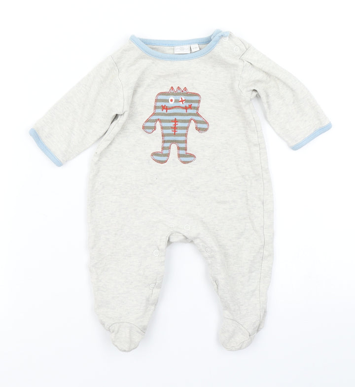 New Look Boys Grey Babygrow One-Piece Size 0-3 Months