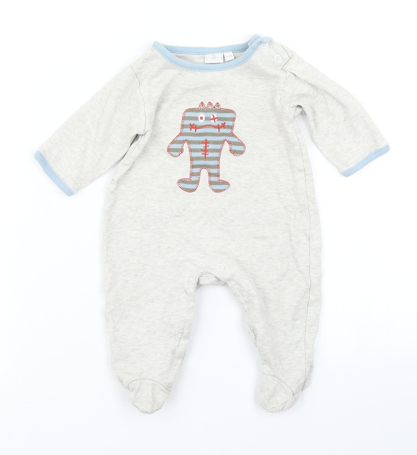 New Look Boys Grey   Babygrow One-Piece Size 0-3 Months