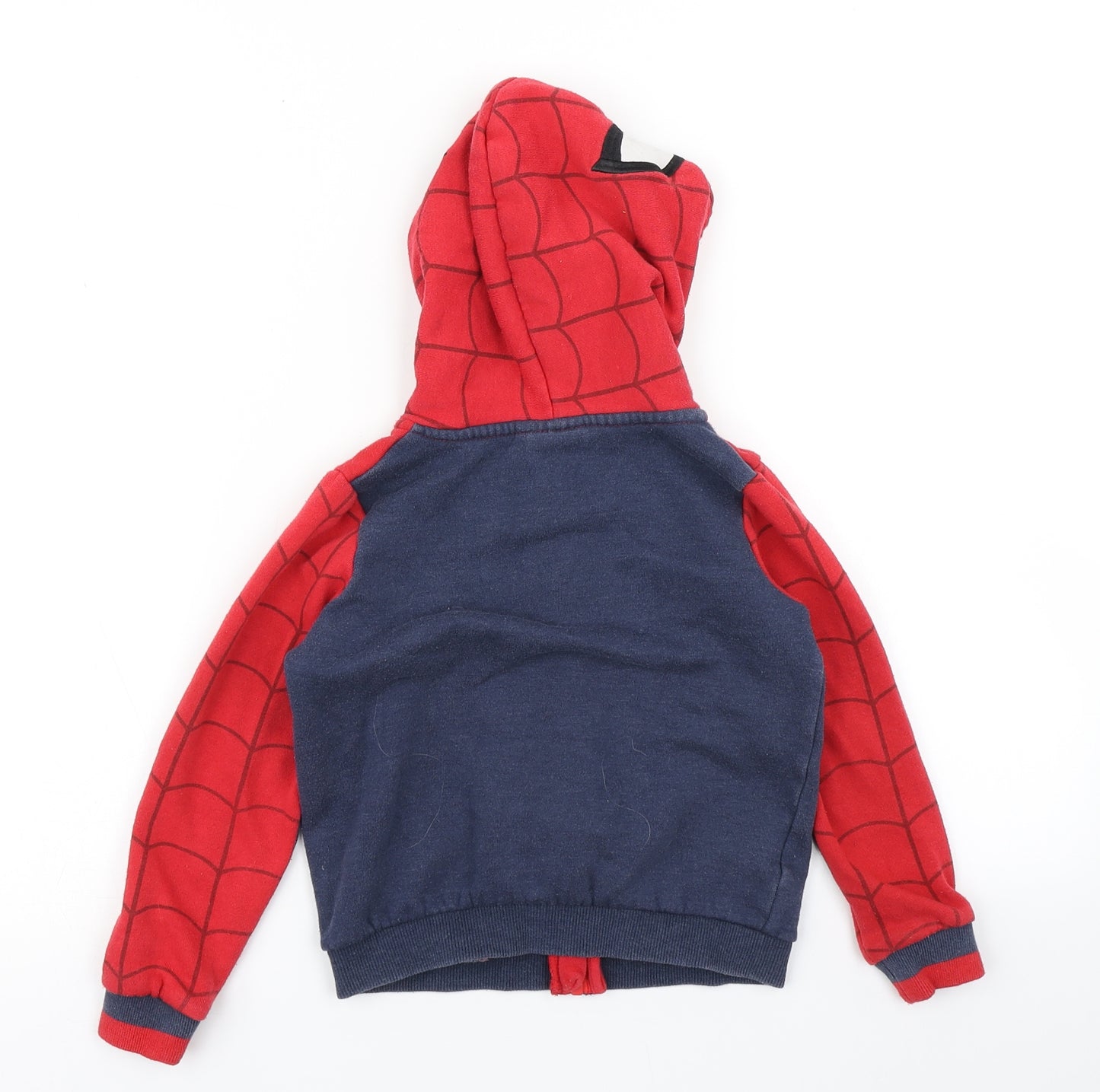 Marvel Boys Red Colourblock  Full Zip Hoodie Size 5-6 Years  - Spiderman