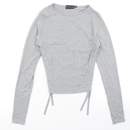 PRETTYLITTLETHING Womens Grey   Basic T-Shirt Size 6